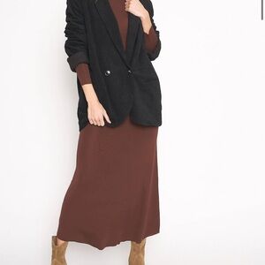 FRENCH MAUVE Oversized Elegant Noreen Corduroy Jacket Blazer - black
